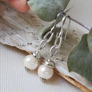Ivana Ruzzo Jewelry Designer Silver Earrings Genuine Pearls